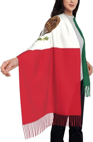 شالات وشاح علم لطيف للنساء أوشحة عصرية شتوية دافئة كبيرة شالات وأغطية العلم الوطني in Kuwait