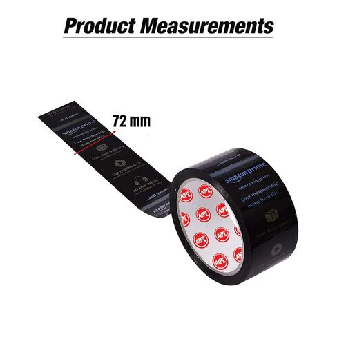 Amazon.in branded Prime Packaging Tape with Strong Adhesive No Residue Easy to Use & Pack Items Multipurpose Usage (Black, 1 Pc) in Saudi Arabia