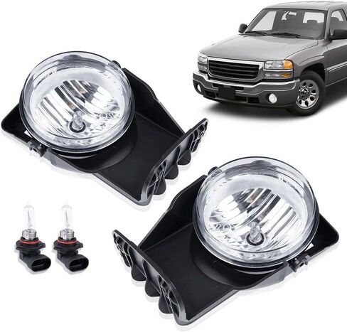 G-PLUS Bumper Fog Lights Lamps Compatible with GMC Sierra 1500 2500 HD 3500 2003-2006/2007 Sierra Classic(Not fit for Denali|C3 Models),Clear Lens 15190984, 15190985, GM2592154, GM2593154 Left & Right in Saudi Arabia