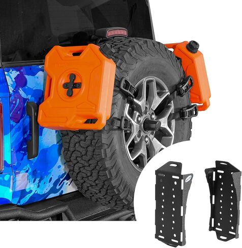 Hooke Road 2PCS Universal Fit Gas Can Spare Tire Mount Brackets, Quick Release Camping Tool Storage Racks for Rotopax Fuel Can, Water Tanks, Offroad Accessory in Kuwait
