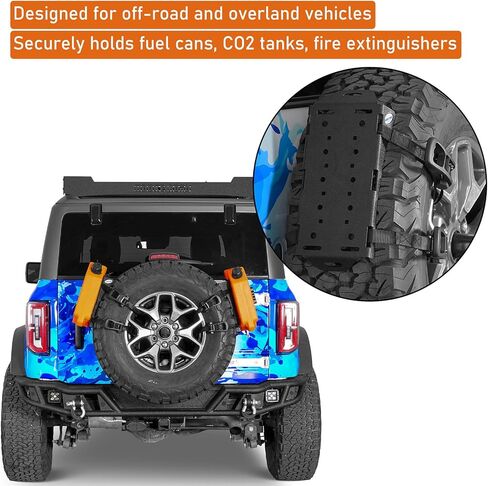 Hooke Road 2PCS Universal Fit Gas Can Spare Tire Mount Brackets, Quick Release Camping Tool Storage Racks for Rotopax Fuel Can, Water Tanks, Offroad Accessory in Kuwait