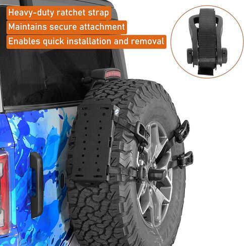 Hooke Road 2PCS Universal Fit Gas Can Spare Tire Mount Brackets, Quick Release Camping Tool Storage Racks for Rotopax Fuel Can, Water Tanks, Offroad Accessory in Kuwait