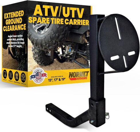 ATV UTV Spare Tire Mount 17" Fits Standard 2" Hitch U-4047 High-Clearance Hitch Spare Tire Carrier for UTVs, ATVs, Trucks & SUVs | Made in USA Quick Release Post Rust-Resistant Steel in Saudi Arabia