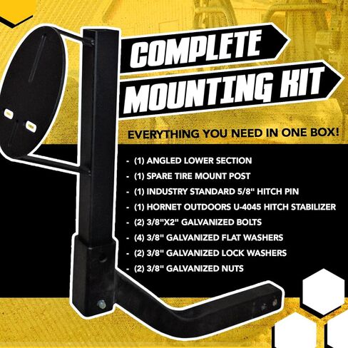 ATV UTV Spare Tire Mount 17" Fits Standard 2" Hitch U-4047 High-Clearance Hitch Spare Tire Carrier for UTVs, ATVs, Trucks & SUVs | Made in USA Quick Release Post Rust-Resistant Steel in Saudi Arabia