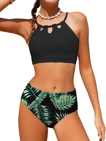 AMAWMW Girls Swimsuit Two Piece Bathing Suit Adjustable Straps Cut Out Bikini Sets Girls' Swimwear with Chest Pad in Saudi Arabia