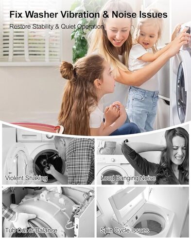 قضبان تعليق الغسالة DC97-16350Q WA55A7700AV تناسب سامسونج WA55A7700AV WA55A7300AE WA55CG7100AV، WA55CG7100AW، WA55CG7100AD، استبدل AP6806418 PS12708543 EAP12708543، 4 قطع in Kuwait