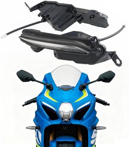 مصباح أمامي GSX-R1000 (K17/L7) مع LED DRL لسوزوكي 2017-2024، مجموعة المصابيح الأمامية الأمامية، غطاء أسود وعدسة شفافة GSXR1000 in Saudi Arabia