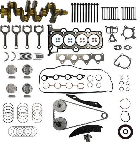 G4FD 1.6 Engine Overhaul Rebuild Kit Crankshaft Con-Rod Piston Bearing Kit Valve w/Bolt Head Gasket Set Timing Chain Kit Fit For Hyundai Accent Veloster Kia Rio Soul 1.6L L4 2012-2017 23110-2B610 in Saudi Arabia