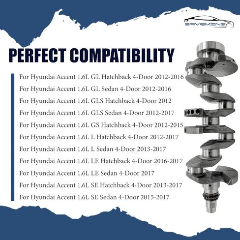 G4FD 1.6L Engine Rebuild Kit with Crankshaft, Connecting Rods & Timing Chain Kit – Fit for Hyundai Accent Veloster 2012-2017, Fit for Kia Rio Soul 2012-2017 – Replaces 23110-2B610 23510-2B010 in Kuwait