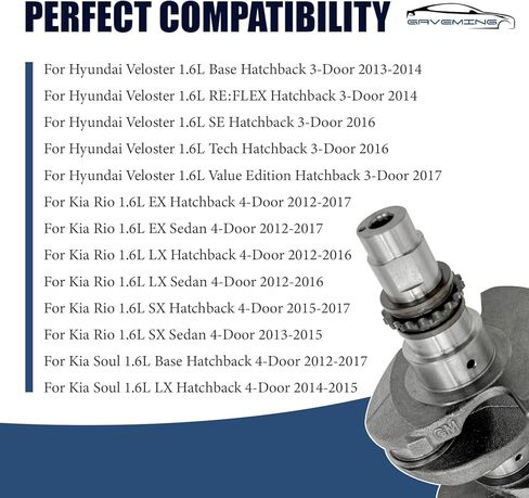 G4FD 1.6L Engine Rebuild Kit with Crankshaft, Connecting Rods & Timing Chain Kit – Fit for Hyundai Accent Veloster 2012-2017, Fit for Kia Rio Soul 2012-2017 – Replaces 23110-2B610 23510-2B010 in Kuwait