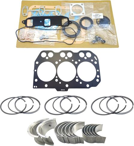 3TNE74 Engine Full Gasket Set Rings Bearings For Yanmar 3TNE74 Engine AF17 AF18 AF170 Tractor EE-65/70Z GC221 GC322 CA230 Combine For John Deere X495 X595 STD Bearing kit set piston Rings set in Saudi Arabia