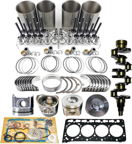 V3300 Overhaul Rebuild Kit + Crankshaft For Kubota V3300 V3300T V3300-DI Engine M6800 M8200 M9000 Tractor Piston Height 91.7mm Combustion Chamber 52mm 1G527-21110 1G52721110 in Saudi Arabia