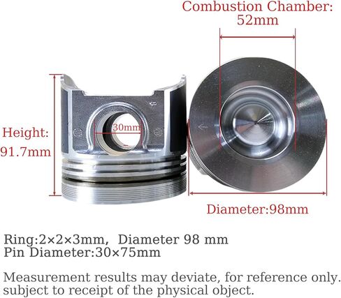 V3300 Overhaul Rebuild Kit + Crankshaft For Kubota V3300 V3300T V3300-DI Engine M6800 M8200 M9000 Tractor Piston Height 91.7mm Combustion Chamber 52mm 1G527-21110 1G52721110 in Saudi Arabia