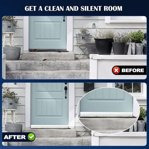 ممسحة باب لأسفل الباب، سدادة مسودة باب ذاتية اللصق، تصميم مثلث يضمن سدادة مسودة مستقيمة ومتينة، ختم تجريد للغبار والضوضاء وعزل الهواء، أبيض، 99 سم in Kuwait