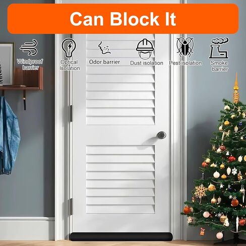 Door Draft Stopper, 32"-38" W Weather Stripping Draft Stopper for Bottom of Door - Noise Blocker Black Gap Stoppers Door Draft Guard for Bathroom, Home, Diningroom in Kuwait