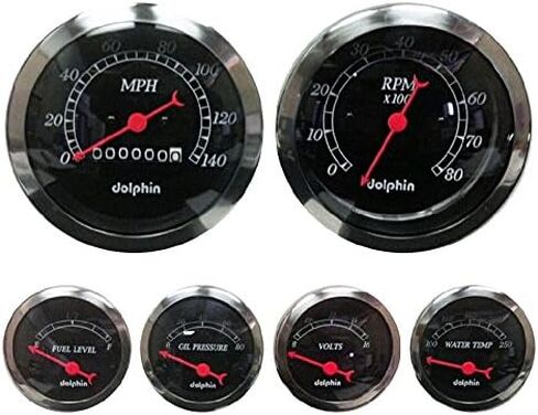 Dolphin Gauges-6 Gauge Mechanical Set - White in Saudi Arabia