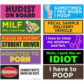 ريو سالتو 10 قطع من مغناطيسات السيارات المضحكة - مجموعة مغناطيس ممتص للصدمات مرحة قابلة للإزالة، شارات مغناطيسية مقاومة للماء وقابلة لإعادة الاستخدام، هدايا هفوة للبالغين، مزاح زملاء العمل في المكتب، هدايا نكتة in Kuwait