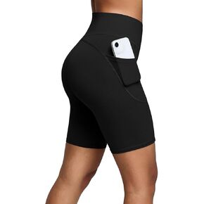 BRXL Biker Shorts Women with Pockets 8" No Front Seam High Waisted Workout Tummy Control Running Yoga Shorts in Saudi Arabia