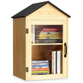 Outdoor Library Book Box Storage, 2 Tier Waterproof Solid Wood Cabinet for DIY, Community & School Sharing – Weatherproof Neighborhood Book Exchange for Literature, Magazines & Newspapers in Kuwait
