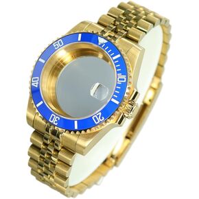 40mm Gold SUB Diver Steel Watch Case with Sapphire Crystal Glass for NH35/34/36 Miyota8215 ETA2824 Movement in Kuwait