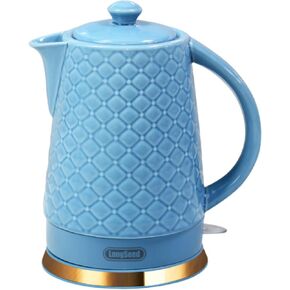 Ceramic Electric Kettle, 1.5L/1200W Boil Water Quickly and Easily with Boil-Dry Protection Auto Shut Off, Detachable Swivel Base, Green Relief Carving in Kuwait
