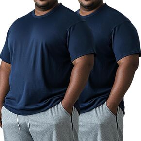 قمصان رجالية كبيرة وطويلة تبريد سريعة الجفاف ماصة للرطوبة تجريب رياضي خفيف الوزن قصير الأكمام نشط تي شيرت in Kuwait