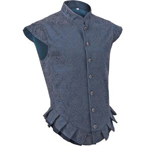 Mens Medieval Vest Floral Renaissance Pirate Gothic Waistcoat Tudor Victorian Jerkin Vests Elizabethan Noble Costume in Kuwait