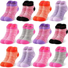 12 Pairs Girls Socks, Girls Athletic Sock with Tab Cotton Running Ankle Socks for girls Aged 1-14 School Sports in Kuwait