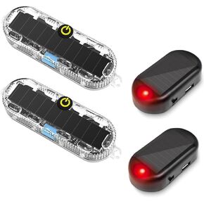 RQG Solar Strobe Lights*2 and Fake Car Alarm Light *2, Colorful Led Warning Light,Automotive Interior Flash Anti Collision Light,Anti-Theft Security Alarm Lights for Car Truck Motorcycle, 4 Pack in Kuwait