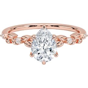 1-3 Ct Pear Moissanite Engagement Ring 10k 14k 18k Rose White Yellow Gold & 925 Sterling Silver Leaf Vine Solitaire Engagement Ring Anniversary Rings for Women Christmas gift for Women in Saudi Arabia