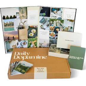 مجموعة لوحة رؤية الدوبامين اليومية للناس الطموحين - مظهر قابل للطي للحلم والمزاج، اعداد اهداف تصور | 125 صورة جمالية و25 بطاقة اقتباس قوية | لاصق مزدوج الجوانب، اسود in Kuwait