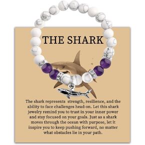 BLEOUK Shark Charm Bracelet Jewelry Themed Gifts Shark Lover Gift Friendship Present Ocean Animals Shark Lover Merch in Kuwait