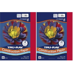 PACON - 103031 Pacon Tru-Ray Heavyweight Construction Paper, Festive Red, 9" x 12", 50 Sheets - 103431 in Kuwait