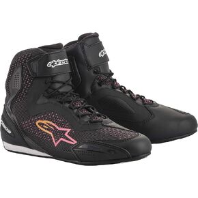 حذاء Alpinestars Stella Faster-3 Rideknit للسيدات لركوب الدراجات النارية، معتمد من CE، حذاء خفيف الوزن للراحة والحماية، 9، أسود/أصفر/وردي in Kuwait