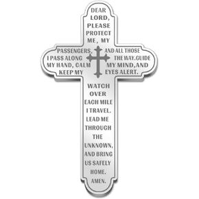 مشابك حماية للصلاة متقاطعة للسيارة، مشبك حاجب مسيحي ديني، ملحقات السيارة هدية سلامة للمسافر لسائق السيارة صديق العائلة (فضي) in Kuwait