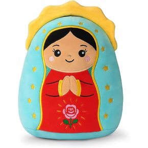 سيدة غوادالوبي وسادة قطيفة، 8 بوصات يسوع القطيفة المحشوة دمية دينية عذراء ماريا بلاشيز هدايا اللعب، عيد الفصح المسيحي عيد الميلاد تفضل الزينة in Kuwait