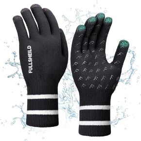 قفازات صوف ميرينو مقاومة للماء من Fullsheild للرجال قفازات متماسكة تعمل باللمس مضادة للانزلاق لصيد الأسماك والمشي لمسافات طويلة والصيد والعمل in Kuwait