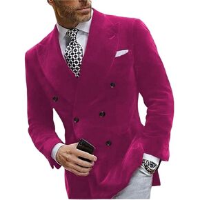 سترة رجالي مخملية من Mi Bo Tong سترة مزدوجة الصدر مع طية صدر السترة للعشاء وسترة معطف للحفلات الراقصة in Kuwait