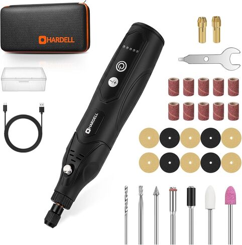 HARDELL Mini Cordless Rotary Tool 3.7V, 5-Speed Rotary Tool Kit with 43 Accessories, Type-C Charging Power Rotary Tool for Engraving, Sanding, Polishing, Drilling, Grinding, Small DIY Crafts in Saudi Arabia