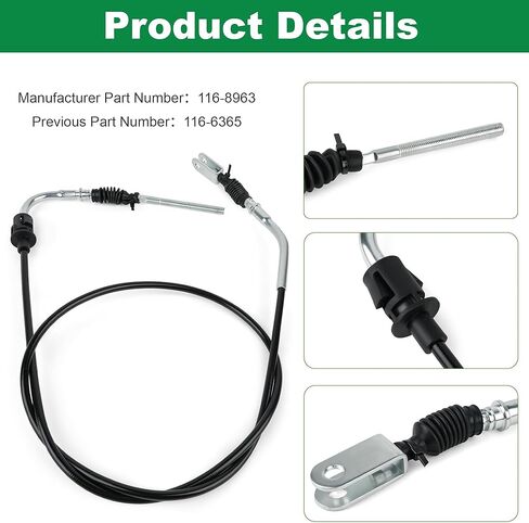 116-8963 Brake Cable Compatible with Exmark E-Series Lazer Z, S-Series Lazer Z, X-Series Lazer Z 116-6365 in Kuwait