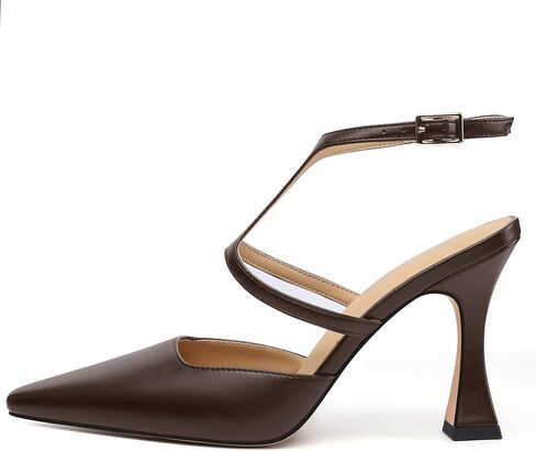 KUOARN كعب Slingback للنساء مغلق عند الأصابع 3.5 بوصة Stiletto مع حزام كاحل قابل للتعديل مريح أنيق للحفلات المسائية وحفلات الزفاف in Kuwait