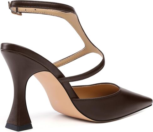KUOARN كعب Slingback للنساء مغلق عند الأصابع 3.5 بوصة Stiletto مع حزام كاحل قابل للتعديل مريح أنيق للحفلات المسائية وحفلات الزفاف in Kuwait