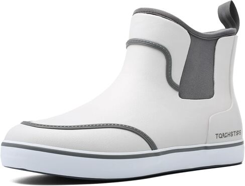 Men's Deck Boots for Fishing Waterproof ankle Rain Boots Non-Slip Neoprene Rubber water shoes for Boating Gardening Sailing Daily in Saudi Arabia
