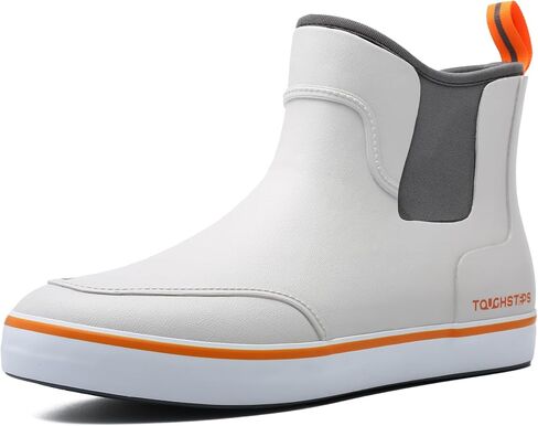 Men's Deck Boots for Fishing Waterproof ankle Rain Boots Non-Slip Neoprene Rubber water shoes for Boating Gardening Sailing Daily in Saudi Arabia