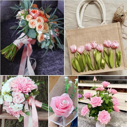 Satin Ribbon 1 inch Sage Green Ribbon 25 Yards Silk Dusty Sage Ribbons for Crafts, Christmas Ribbon Gift Wrapping Bows Floral Bouquet Cake Wedding Invitation Card Party Decor in Kuwait