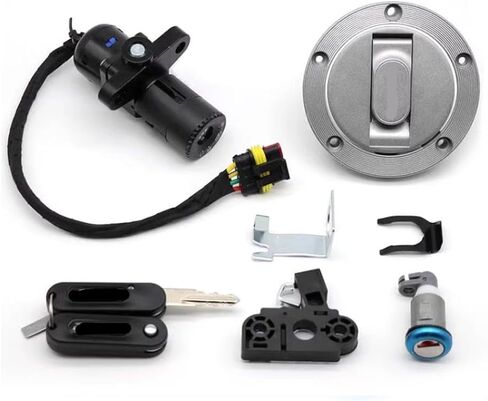 Motorcycle Ignition Switch Lock Fuel Gas Cap Tank Cover Seat Lock Key Set Compatible with Leoncino 500 BJ500 in Saudi Arabia
