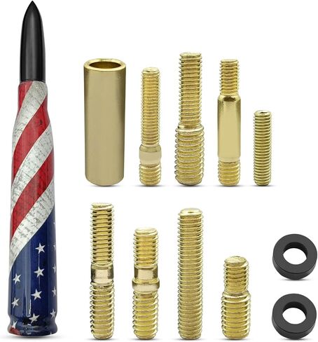 1 PC Car Bullet Antenna, Stable Signal Receiving Antenna,5.5" American Flag Personalized Decorative Anti-Theft Antenna (Black) in Kuwait