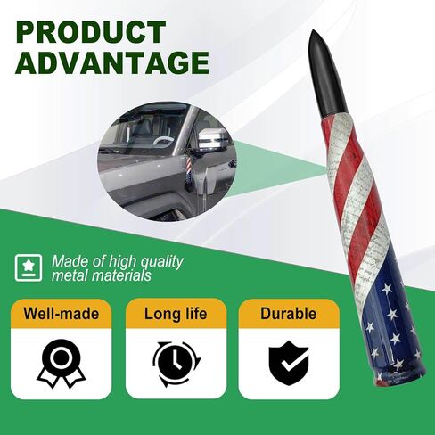 1 PC Car Bullet Antenna, Stable Signal Receiving Antenna,5.5" American Flag Personalized Decorative Anti-Theft Antenna (Black) in Kuwait