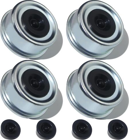 LUXTRKSTO 2 قطعة 1.98 بوصة غطاء Dsut لمحور المقطورة، عجلة محور المقطورة، غطاء شحم كأس مع سدادتين مطاطيتين، أغطية غبار المحور لمعظم محاور 2000 إلى 3500 رطل، Dexter EZ Lube Trailer Camper RV in Kuwait