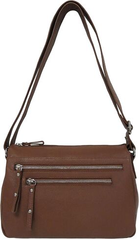 Bueno of California Granada Leather EW Triple Entry Crossbody, Black in Saudi Arabia